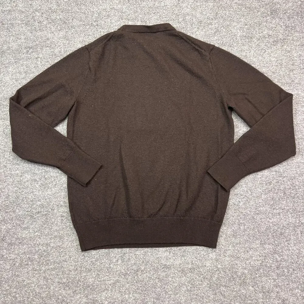 Banana Republic 100% Merino Extra Fine Wool Sweater Mens Medium Tall Brown